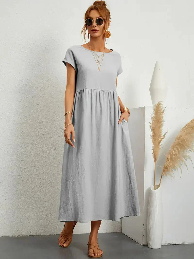 Annalise Women's Maxi Dress – Cotton Blend Summer Holiday Casual Dress