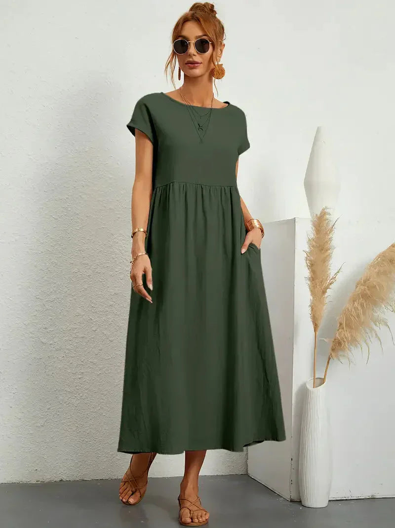 Annalise Women's Maxi Dress – Cotton Blend Summer Holiday Casual Dress