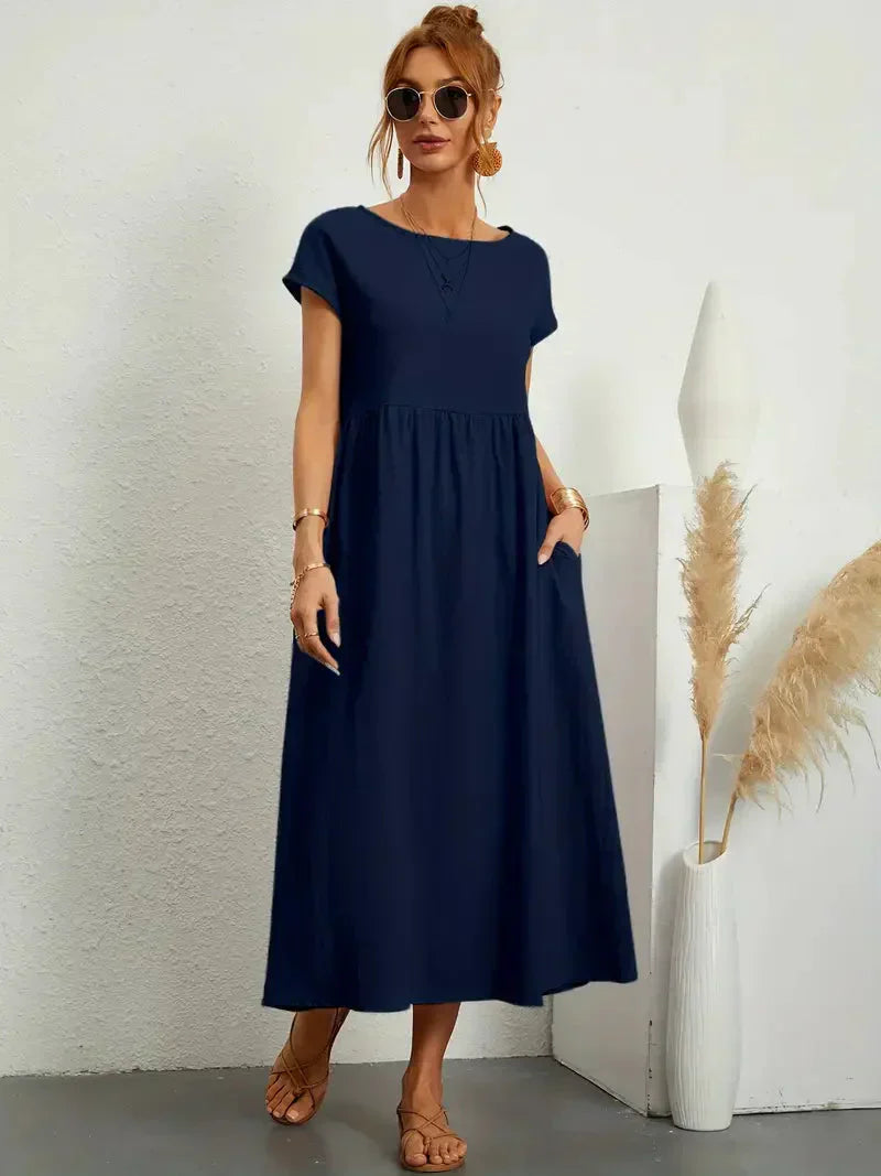 Annalise Women's Maxi Dress – Cotton Blend Summer Holiday Casual Dress