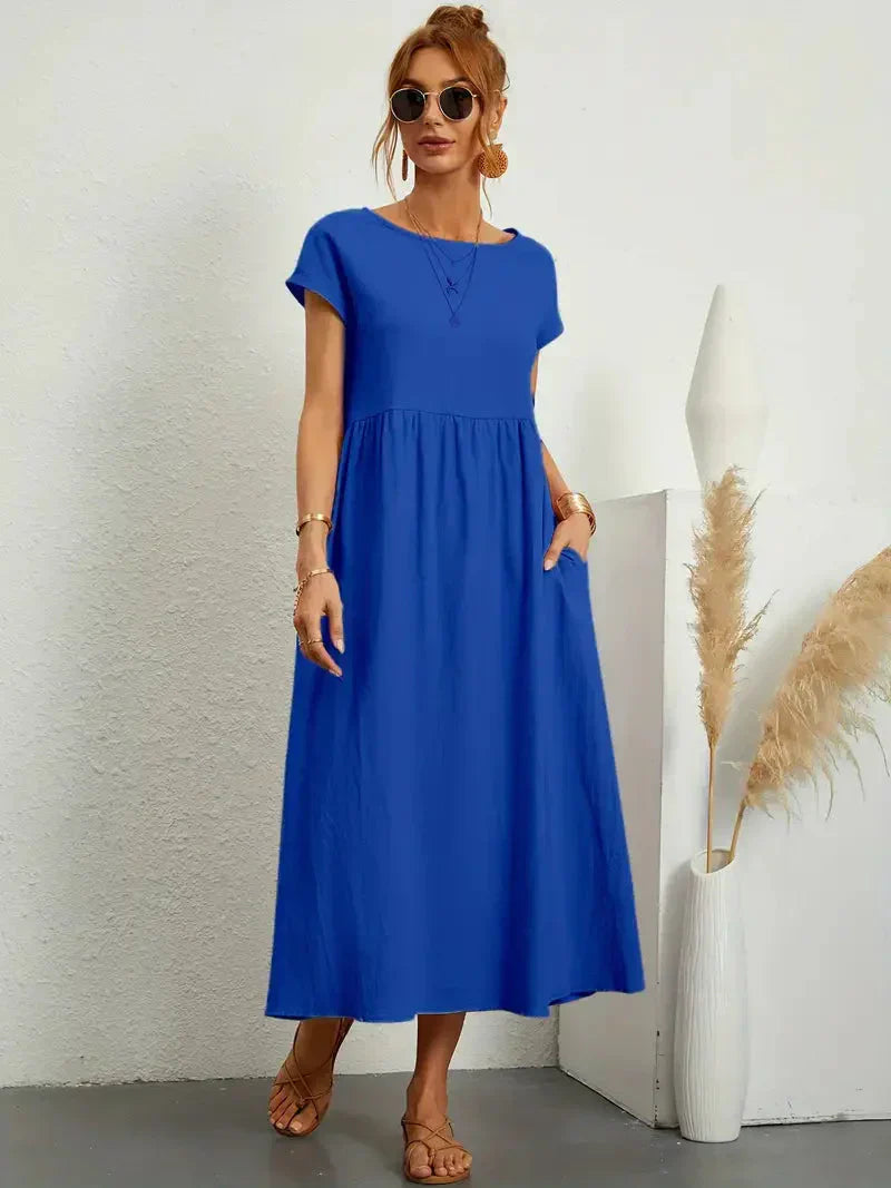 Annalise Women's Maxi Dress – Cotton Blend Summer Holiday Casual Dress