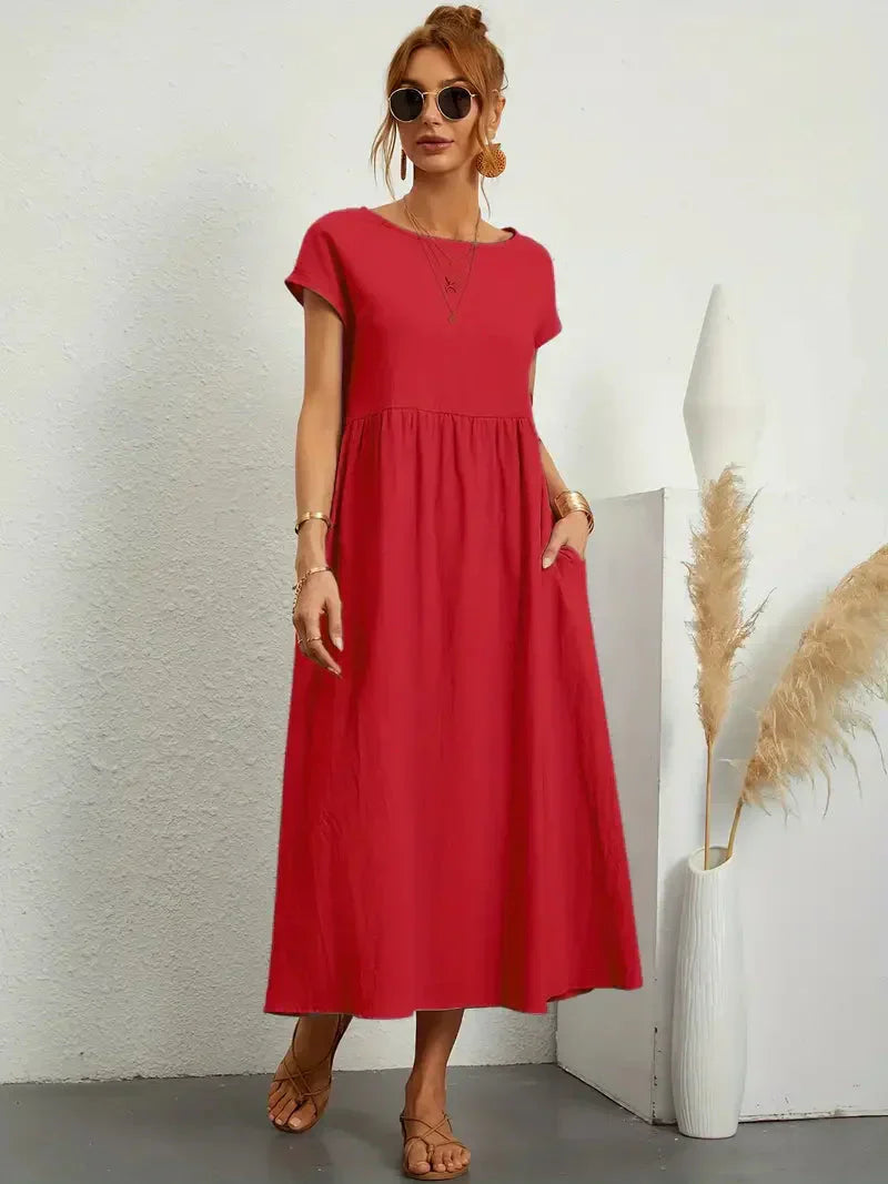 Annalise Women's Maxi Dress – Cotton Blend Summer Holiday Casual Dress