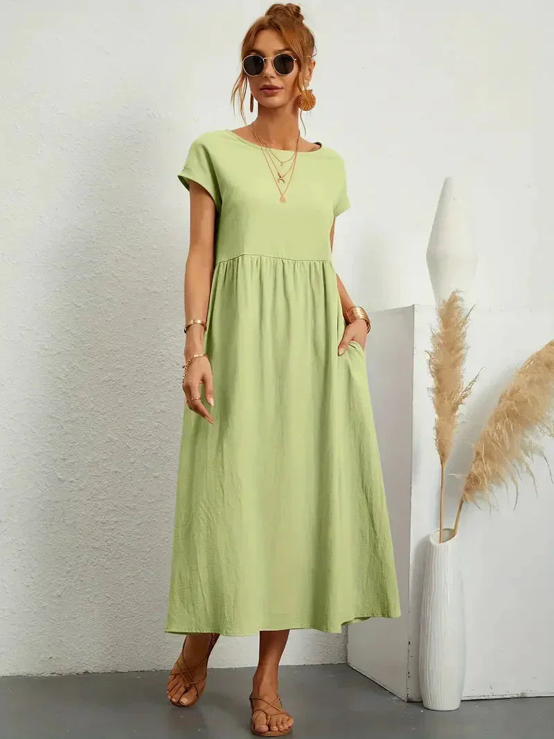 Annalise Women's Maxi Dress – Cotton Blend Summer Holiday Casual Dress