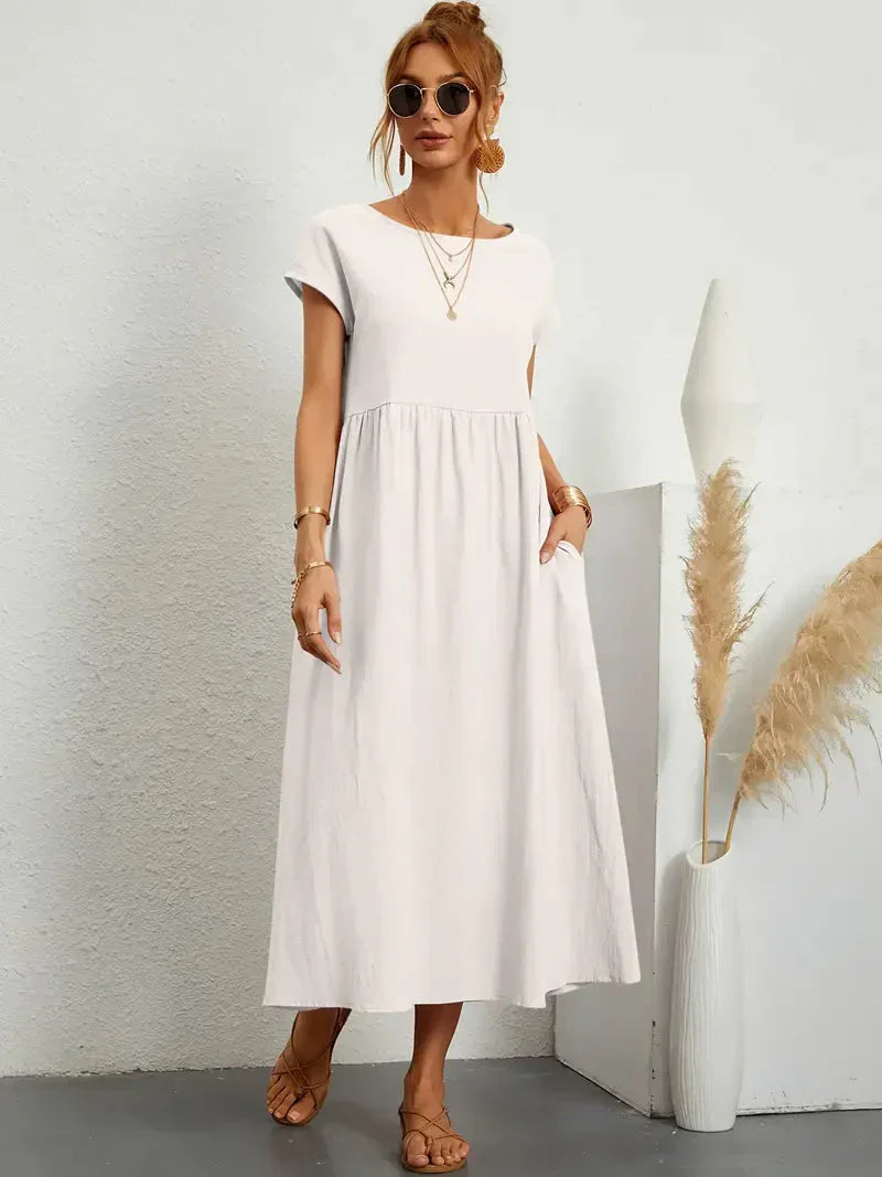 Annalise Women's Maxi Dress – Cotton Blend Summer Holiday Casual Dress