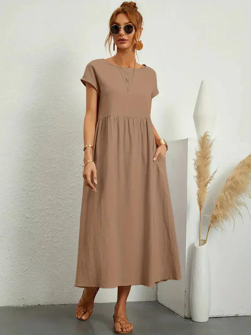 Annalise Women's Maxi Dress – Cotton Blend Summer Holiday Casual Dress