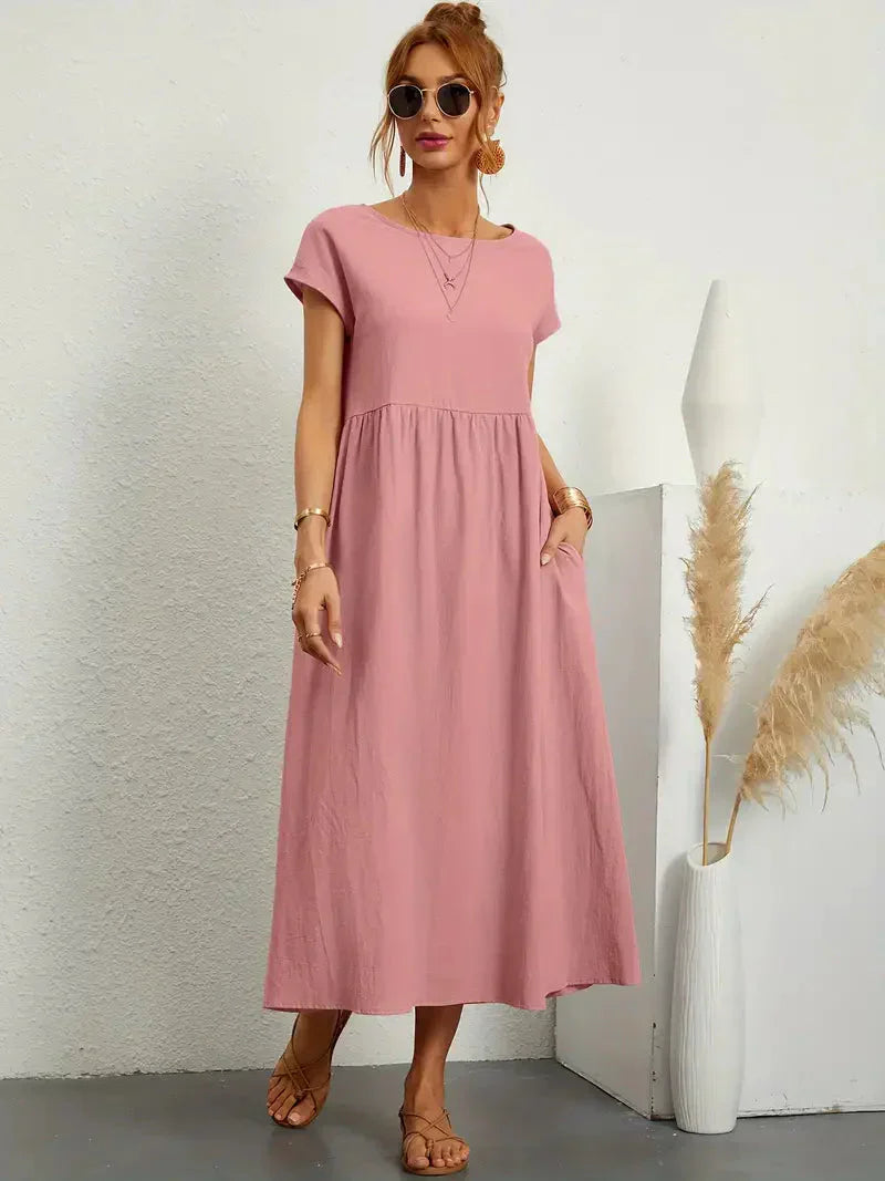 Annalise Women's Maxi Dress – Cotton Blend Summer Holiday Casual Dress