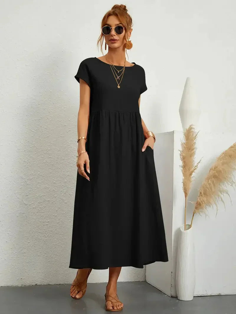 Annalise Women's Maxi Dress – Cotton Blend Summer Holiday Casual Dress