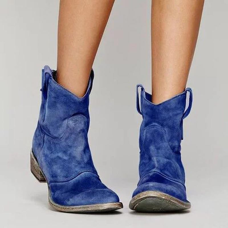Marina Women's Suede Wedge Boots – Smart Casual Mid Calf Winter Boots