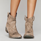 Marina Women's Suede Wedge Boots – Smart Casual Mid Calf Winter Boots