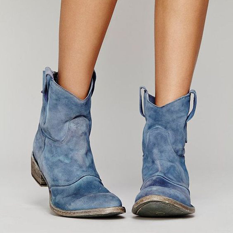 Marina Women's Suede Wedge Boots – Smart Casual Mid Calf Winter Boots
