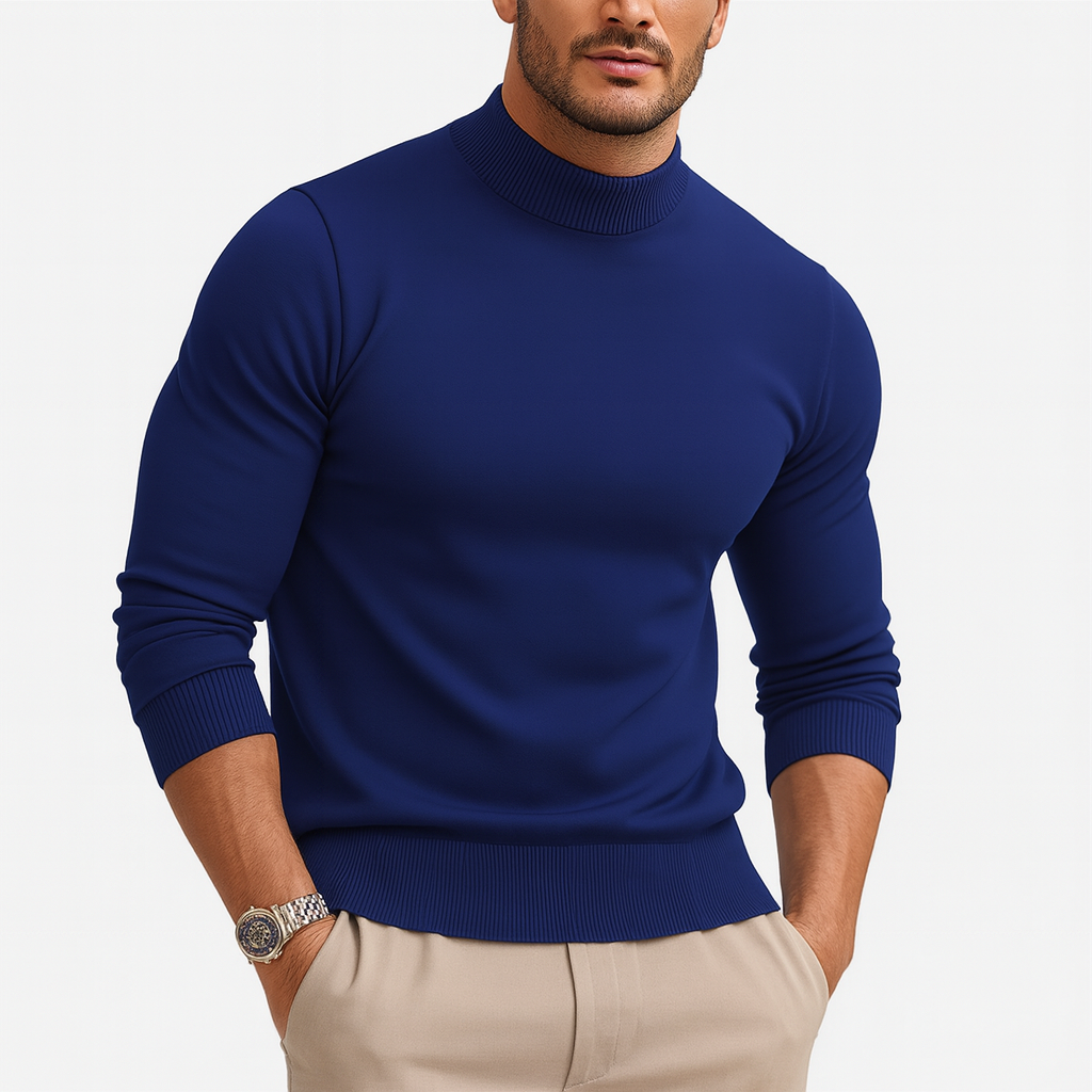 Theron Men's Roll-Neck Jumper – Soft Breathable Knit with a Refined Fitted Shape