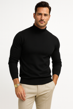 Theron Men's Roll-Neck Jumper – Soft Breathable Knit with a Refined Fitted Shape