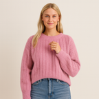 Genevieve Women's Cashmere Jumper – 100% Cashmere Classic Luxury Knit Sweater