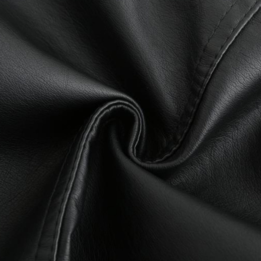 Valerie Women's Leather Jacket – Genuine Leather Zip Up Stand Collar Biker Jacket