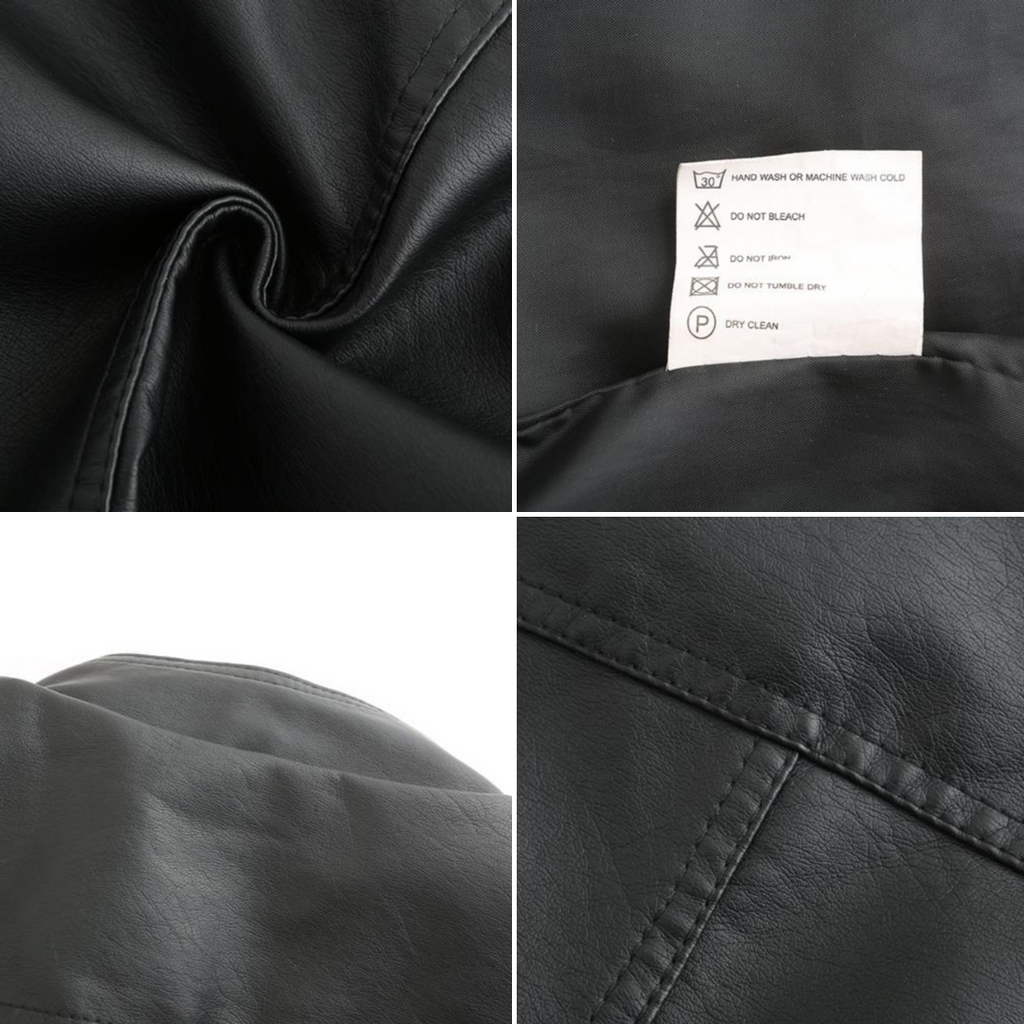 Valerie Women's Leather Jacket – Genuine Leather Zip Up Stand Collar Biker Jacket