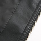 Valerie Women's Leather Jacket – Genuine Leather Zip Up Stand Collar Biker Jacket