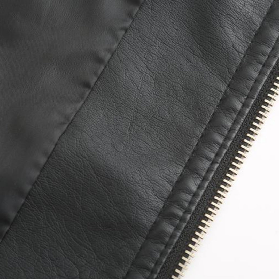 Valerie Women's Leather Jacket – Genuine Leather Zip Up Stand Collar Biker Jacket