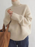 Juliette Women's Wool Roll Neck Jumper – Soft Knit Long Sleeve Winter Sweater