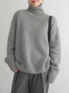 Juliette Women's Wool Roll Neck Jumper – Soft Knit Long Sleeve Winter Sweater