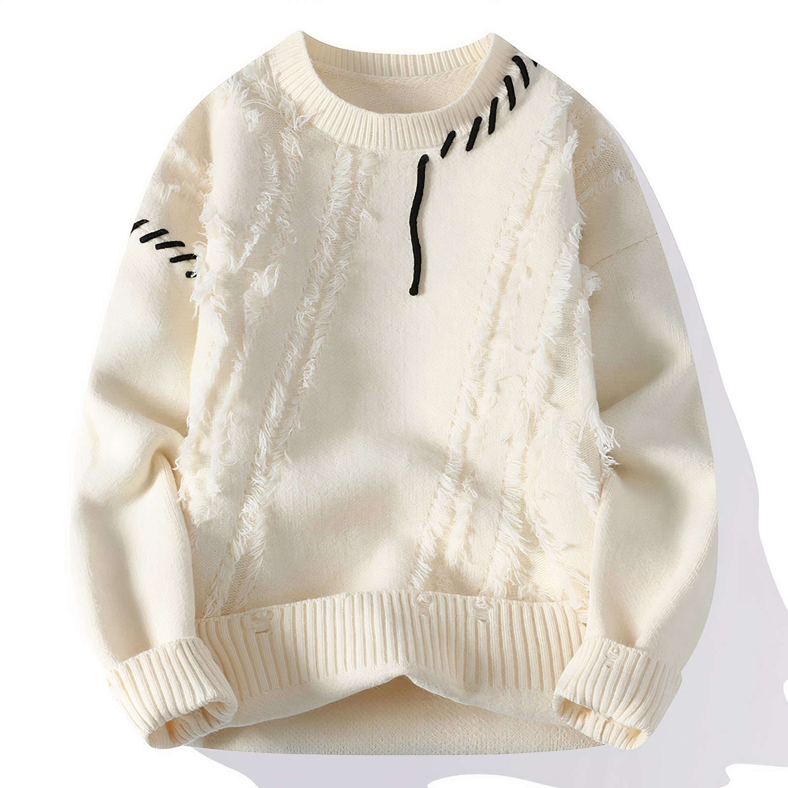 Gareth Men's Patchwork Jumper – Soft Warm Knit for Smart-Casual Autumn Style