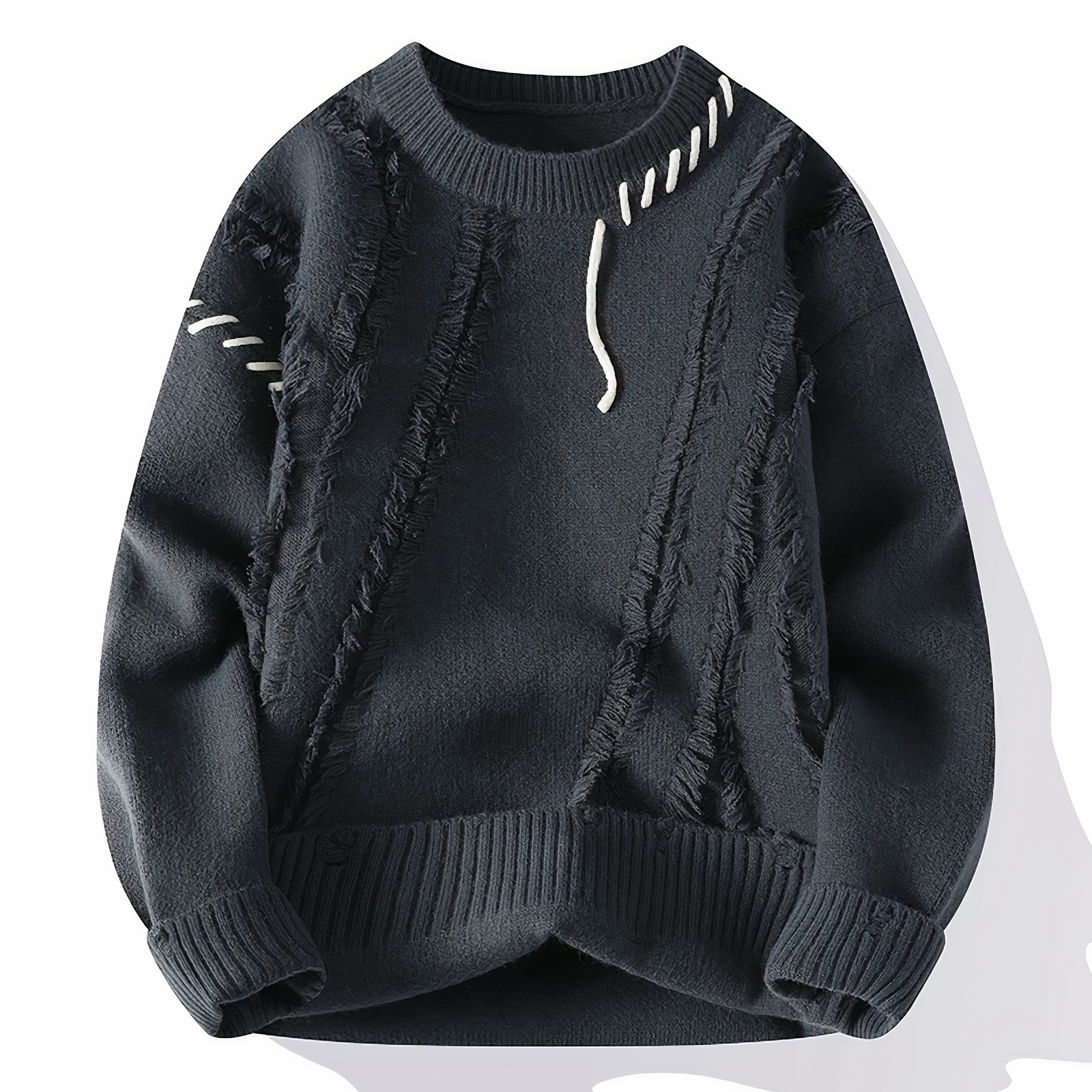 Gareth Men's Patchwork Jumper – Soft Warm Knit for Smart-Casual Autumn Style