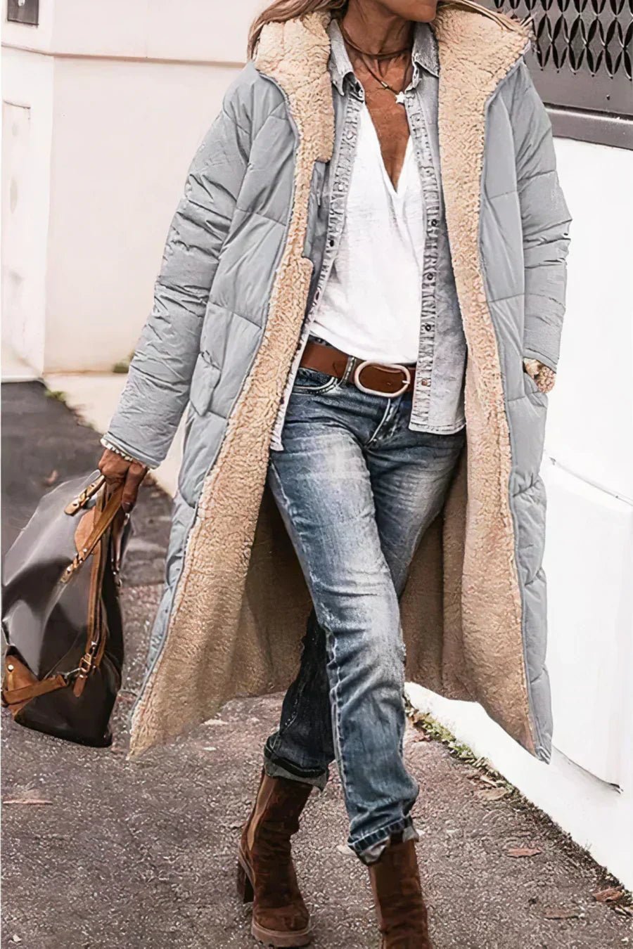 Yvette Women's Reversible Winter Coat – Two-in-One Warm Elegant Design