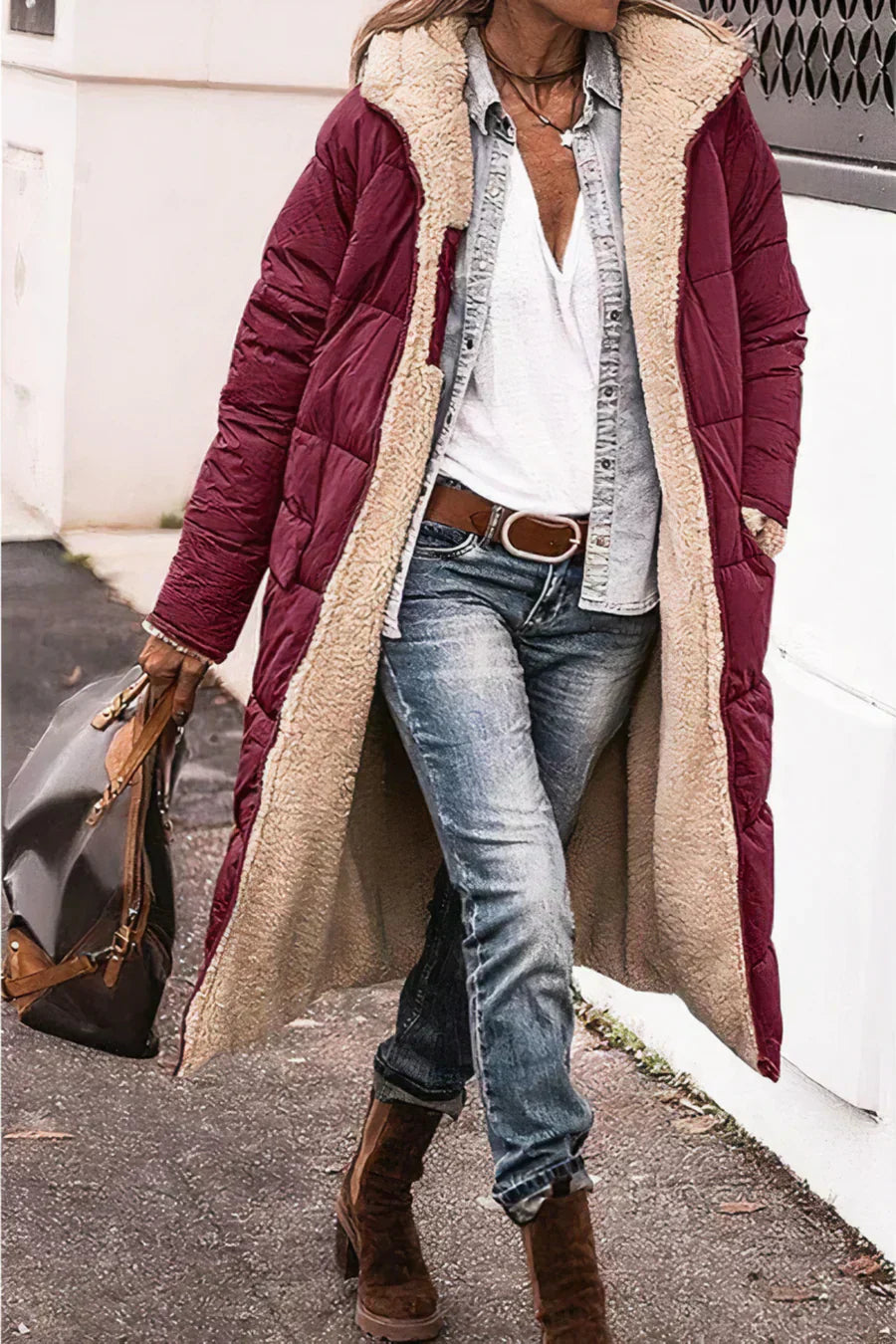 Yvette Women's Reversible Winter Coat – Two-in-One Warm Elegant Design