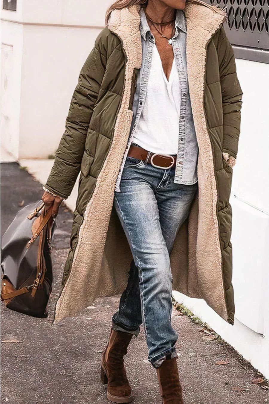 Yvette Women's Reversible Winter Coat – Two-in-One Warm Elegant Design