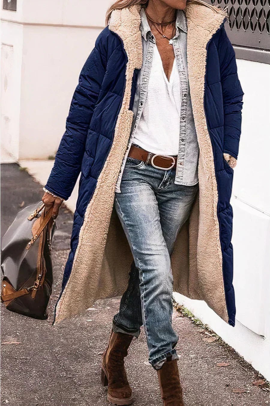 Yvette Women's Reversible Winter Coat – Two-in-One Warm Elegant Design