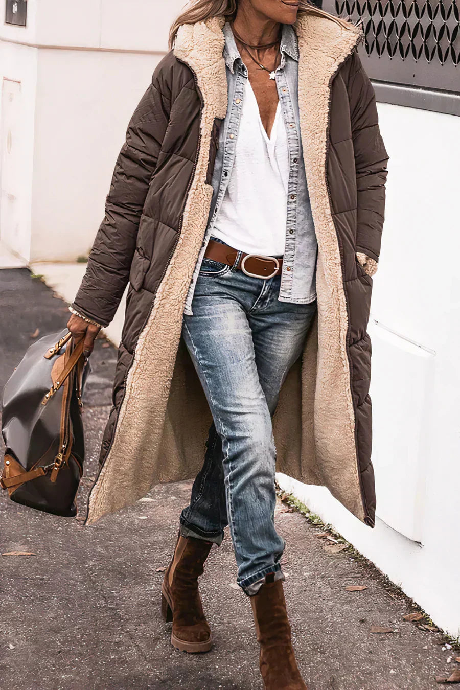 Yvette Women's Reversible Winter Coat – Two-in-One Warm Elegant Design
