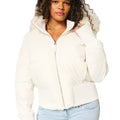Scarlett Women's Winter Puffer Coat – Faux Fur Hood Cropped Warm Jacket
