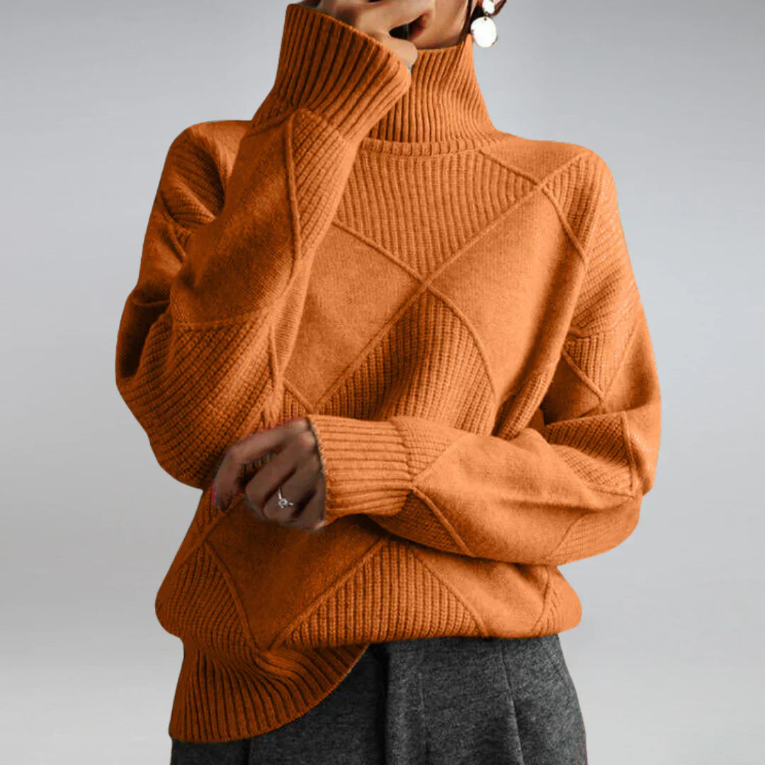 Lisette Women's Cashmere Roll-Neck Jumper – Soft Warm Knit in Eight Colours