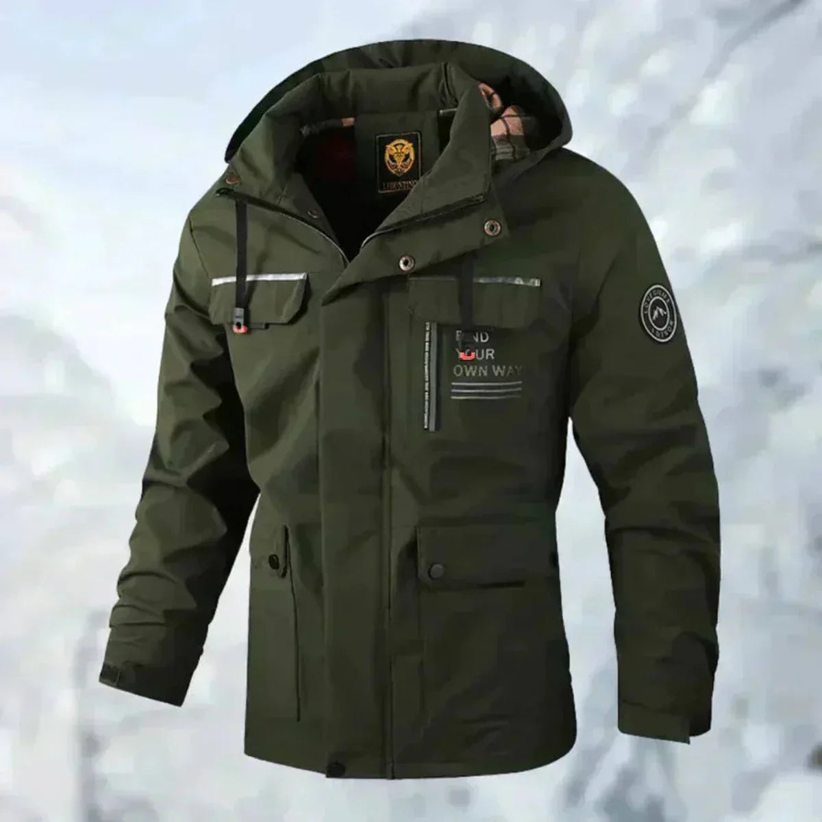 Jake Men's Waterproof Jacket – Hooded Wind Resistant Outdoor Autumn Winter Coat