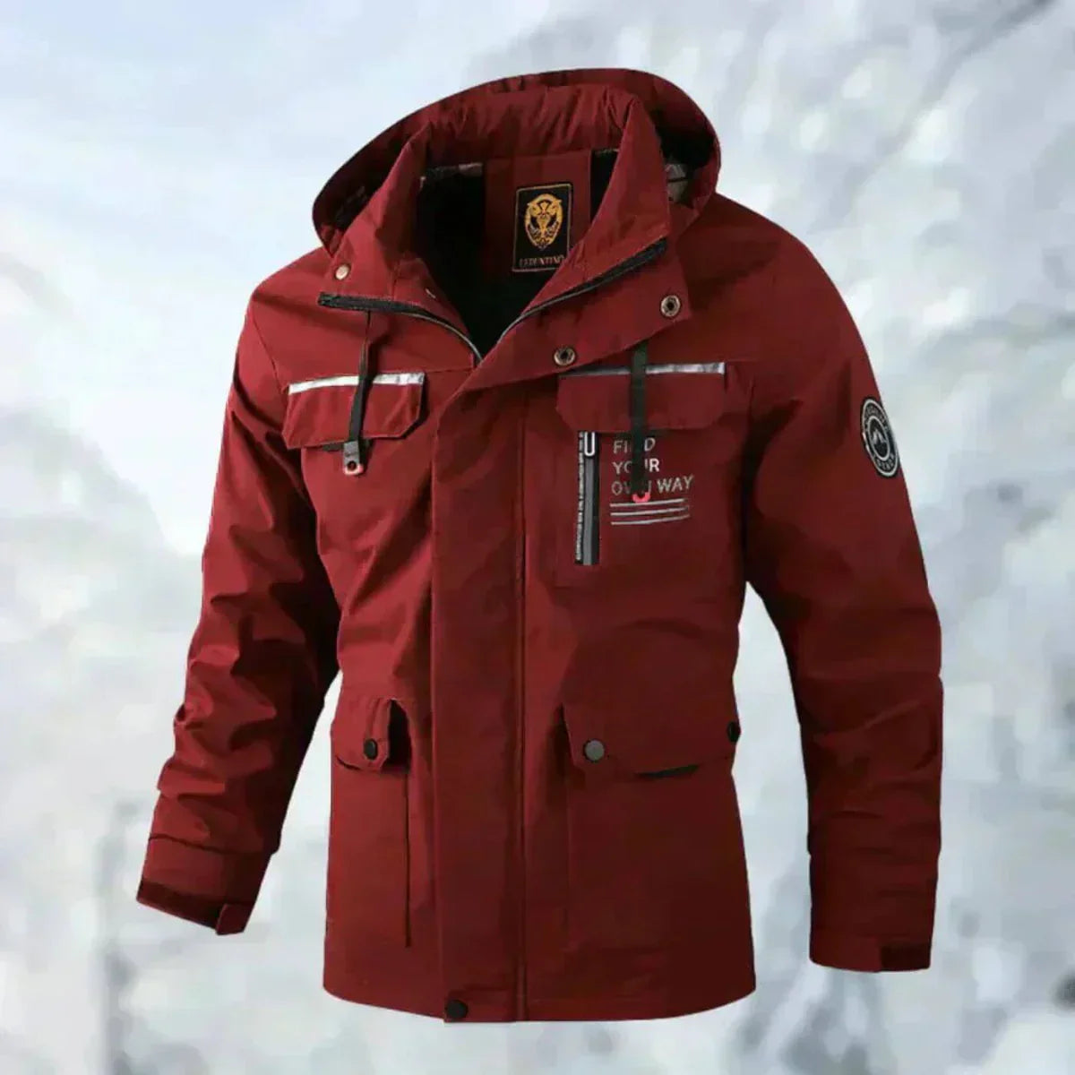 Jake Men's Waterproof Jacket – Hooded Wind Resistant Outdoor Autumn Winter Coat