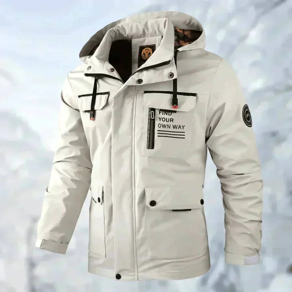 Jake Men's Waterproof Jacket – Hooded Wind Resistant Outdoor Autumn Winter Coat