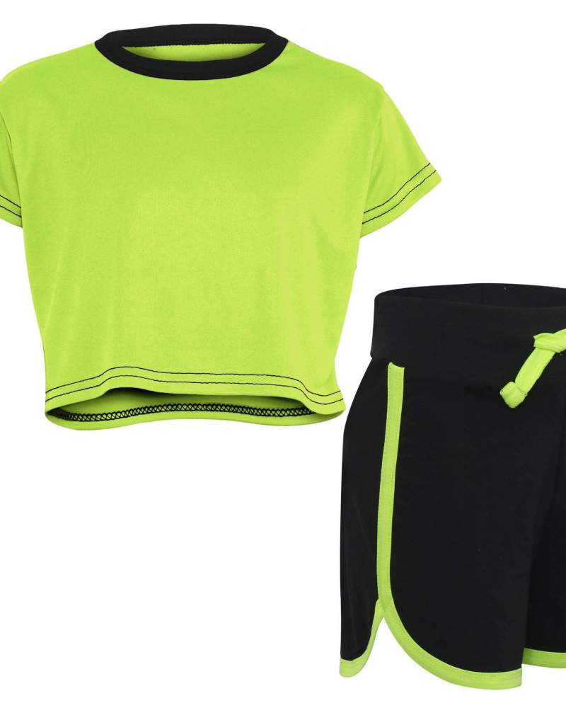 Avery Girls Crop Top & Shorts Set – Casual Summer Two-Piece Outfit