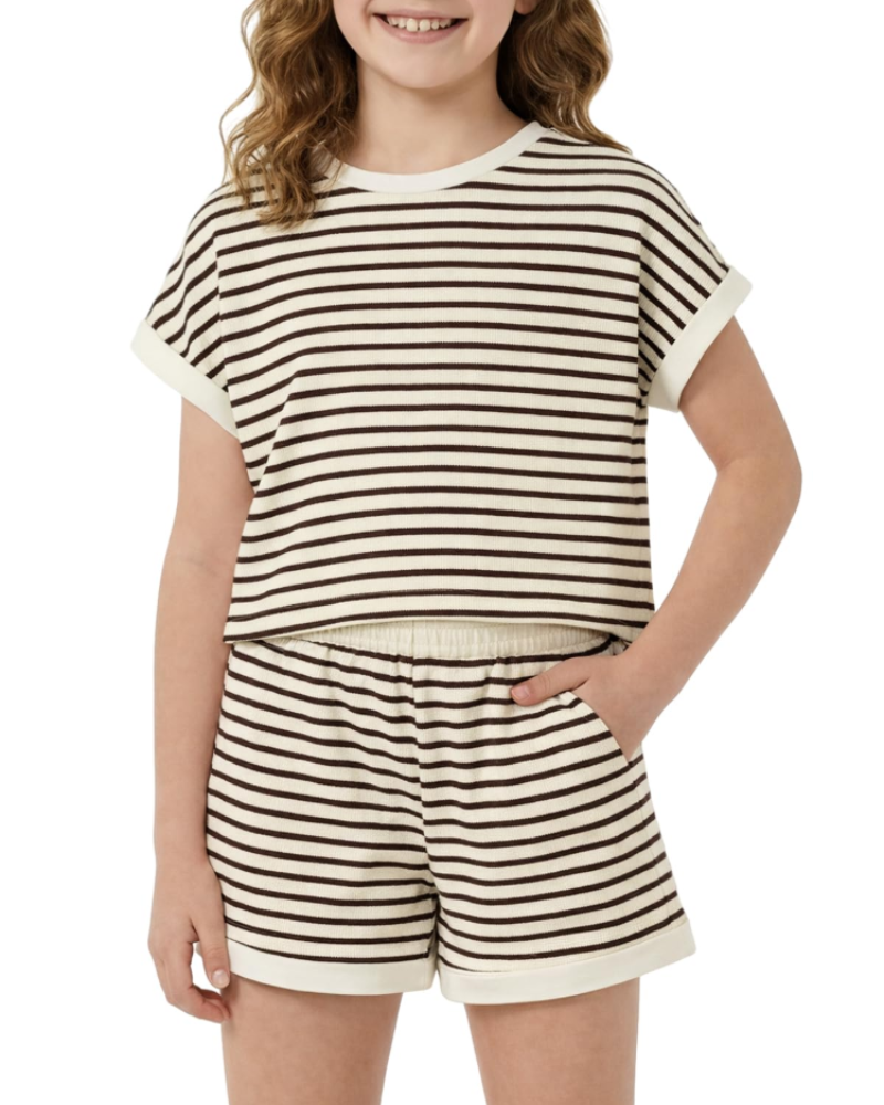 Georgia Girls T-Shirt & Shorts Set – Striped Two-Piece Summer Outfit