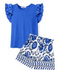 Florence Girls Ruffle T-Shirt & Shorts Set – Casual Summer Two-Piece Outfit