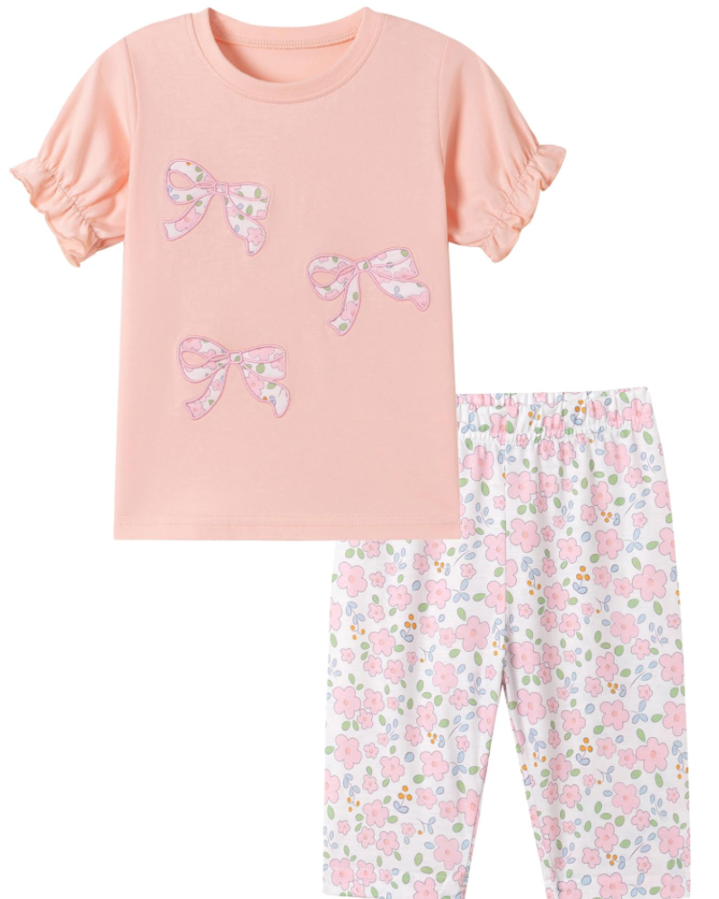 Willow Girls Cotton T-Shirt & Shorts Set – Printed Summer Two-Piece Outfit