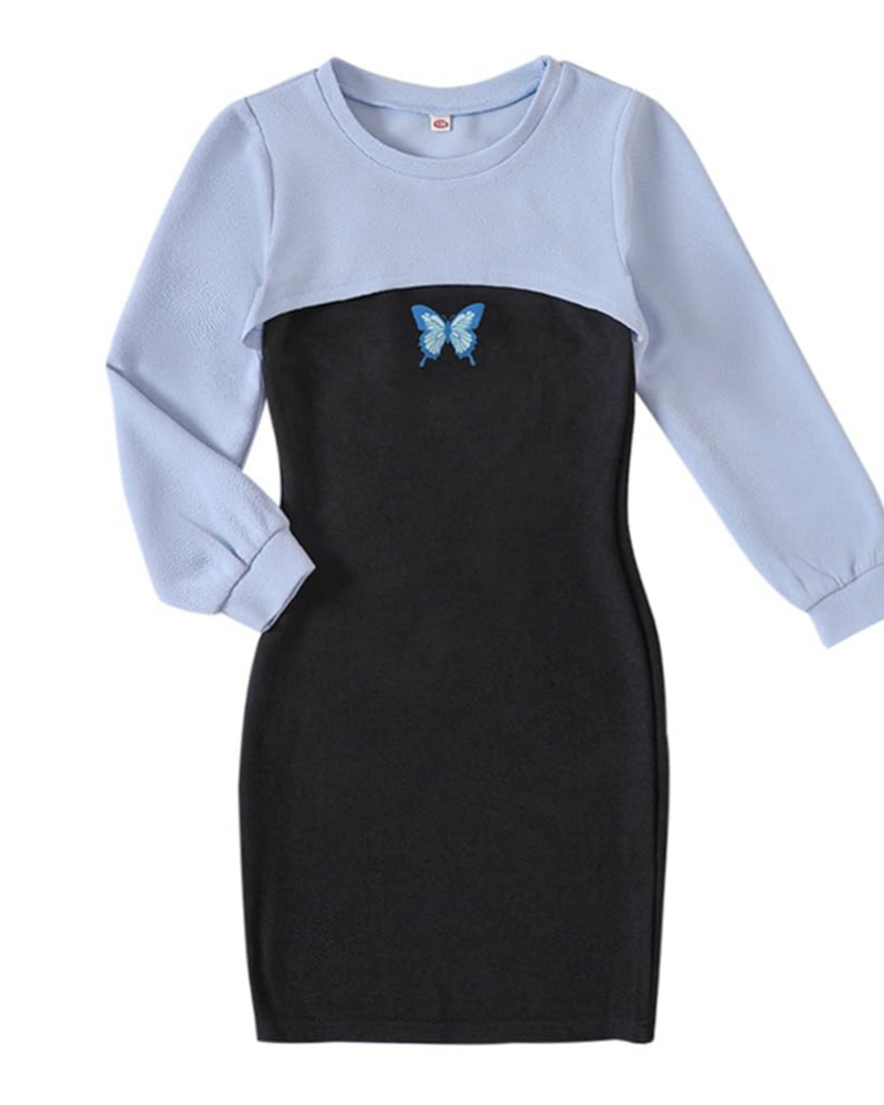 Rosalie Girls Bodycon Dress & Crop Top Set – Two-Piece Casual Outfit