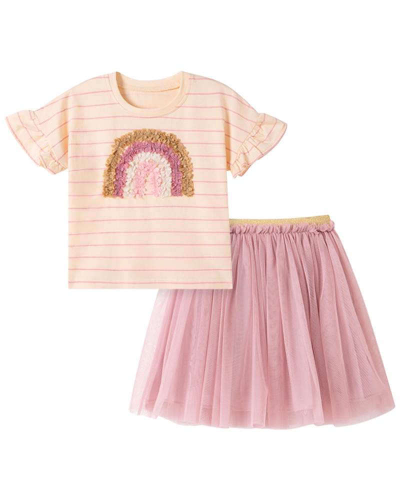 Willow Girls Cotton T-Shirt & Shorts Set – Printed Summer Two-Piece Outfit