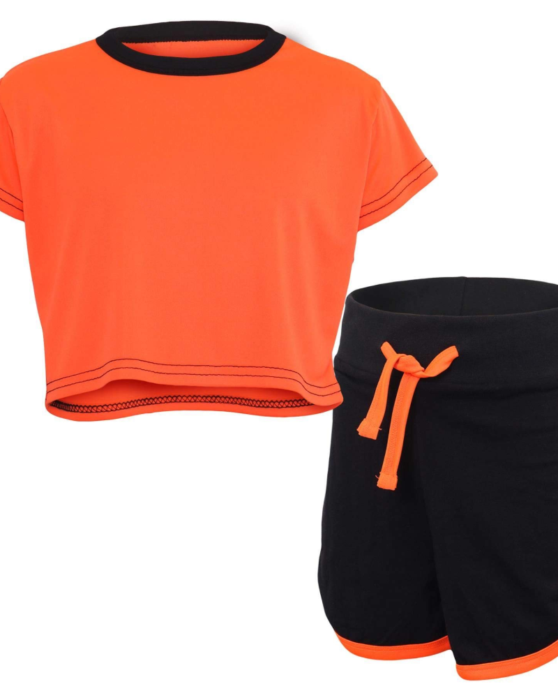Avery Girls Crop Top & Shorts Set – Casual Summer Two-Piece Outfit