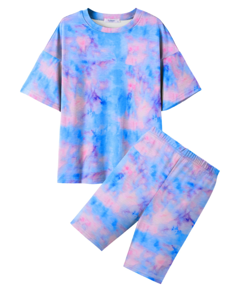 Heidi Girls T-Shirt & Cycling Shorts Set – Casual Summer Two-Piece Outfit