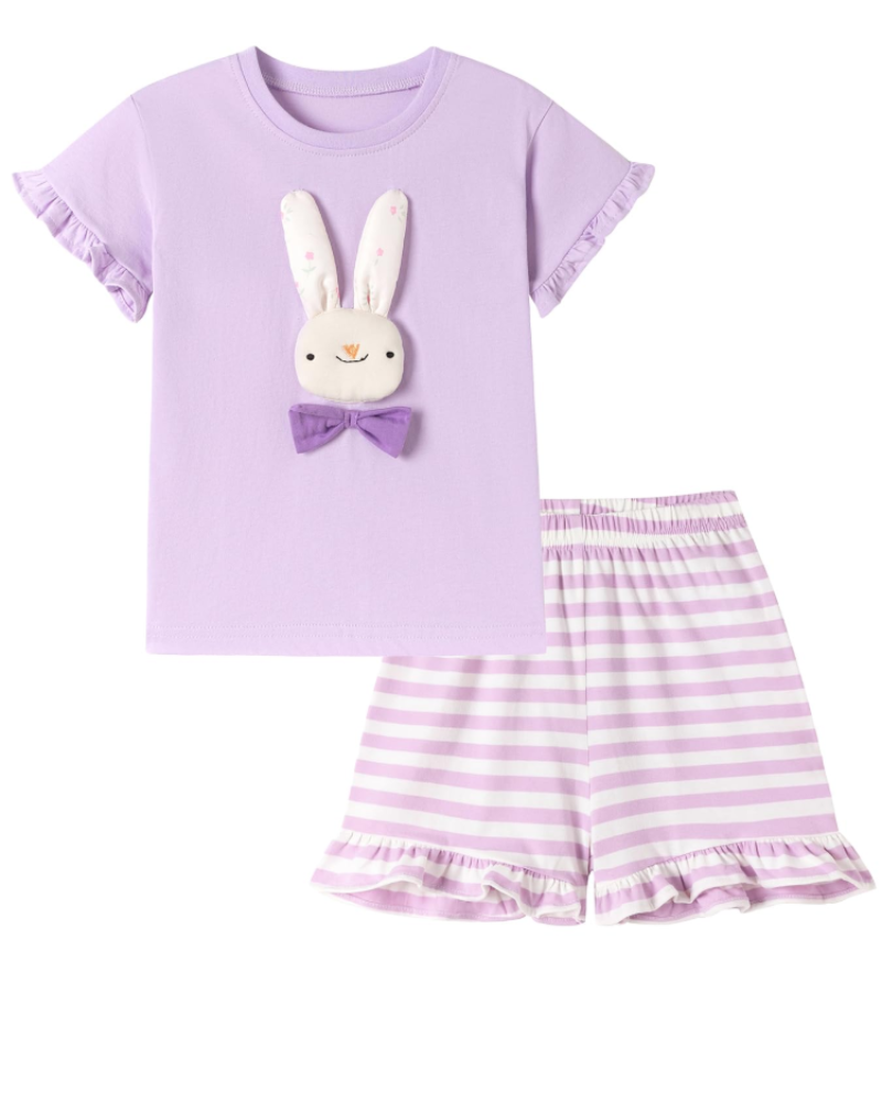 Willow Girls Cotton T-Shirt & Shorts Set – Printed Summer Two-Piece Outfit