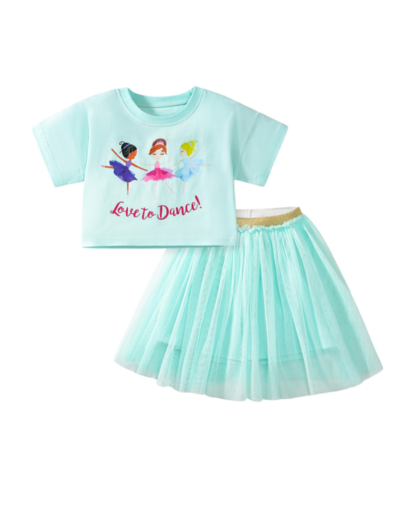 Willow Girls Cotton T-Shirt & Shorts Set – Printed Summer Two-Piece Outfit
