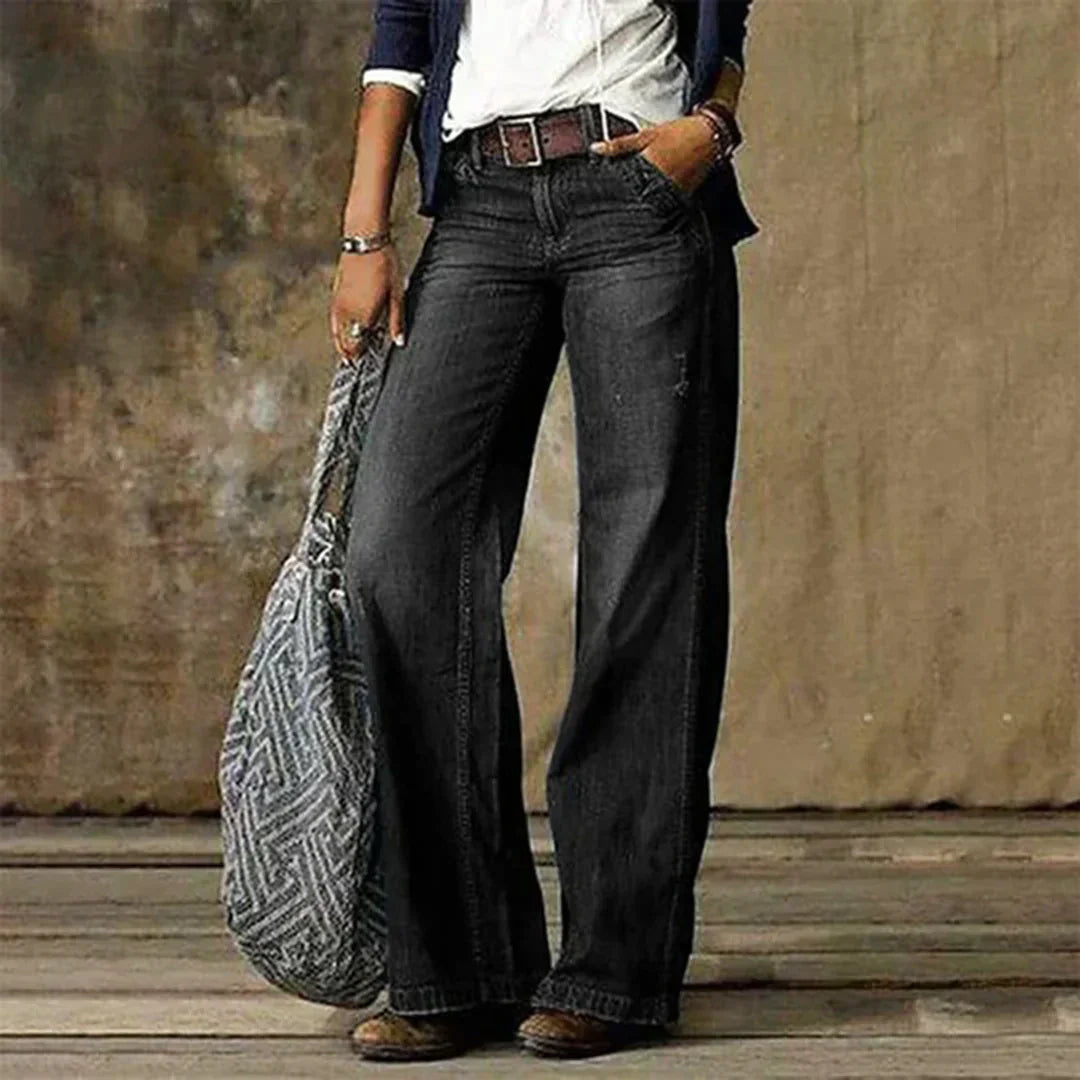Ainsley Women's Low Rise Jeans – Stretch Vintage Denim Slim Fit Trousers