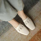 Daphne Women's Mary Jane Loafers – Leather Chunky Heel Comfort Shoes