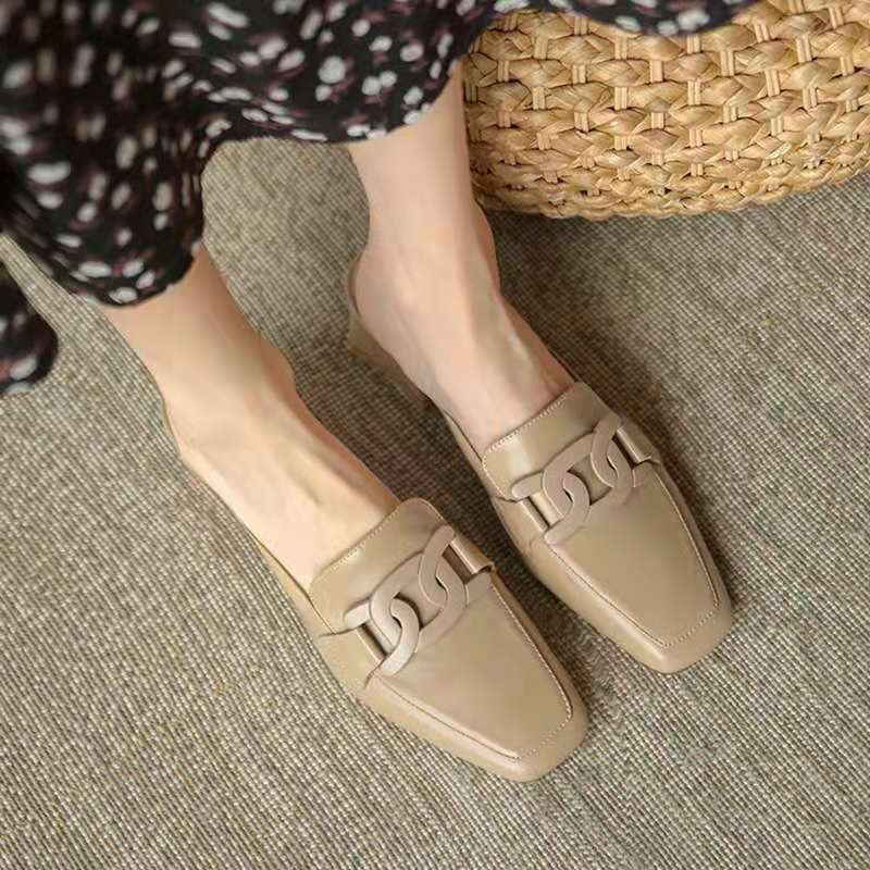 Daphne Women's Mary Jane Loafers – Leather Chunky Heel Comfort Shoes