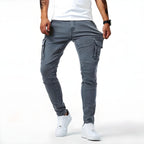 Declan Men's Stretch Cargo Jeans – Slim Fit Denim Utility Trousers with Pockets