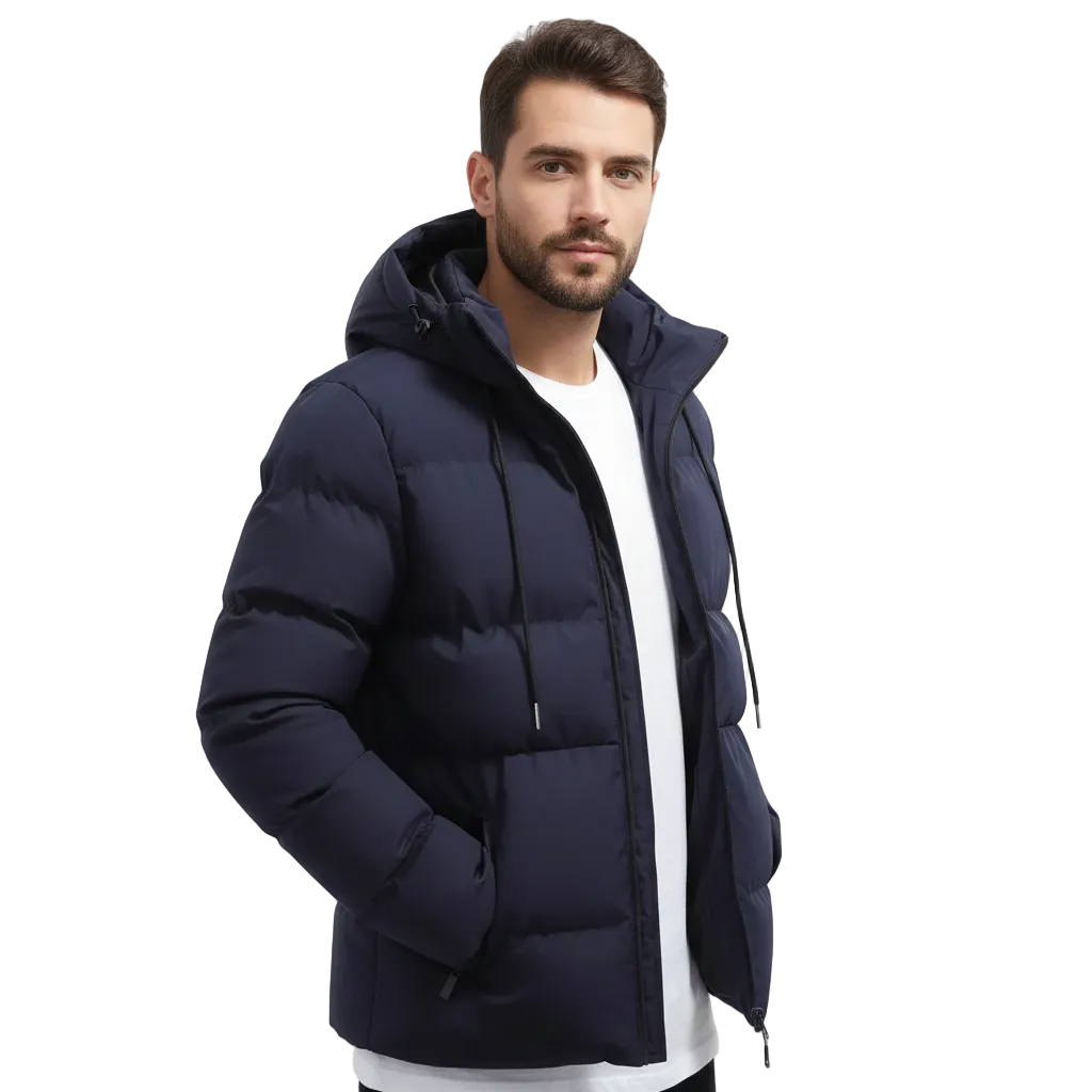 Branwell Men's Hooded Winter Parka – Water-Resistant Puffer with Regular Fit