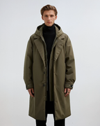 Arthur Men's Trench Coat – Long Hooded Zip & Button Smart Waterproof Style Coat